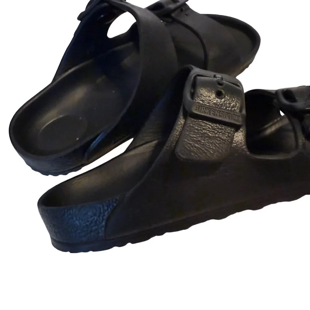 30 Youth 12 Birkenstock Arizona Essentials Black EVA Sandals Slides - Picture 4 of 9